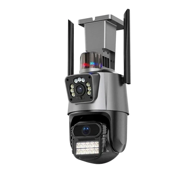 Уличная камера WIFI охранная поворотная Dual Lens Zoom 8MP сирена, зум 360 Двойной объектив - изображение 2