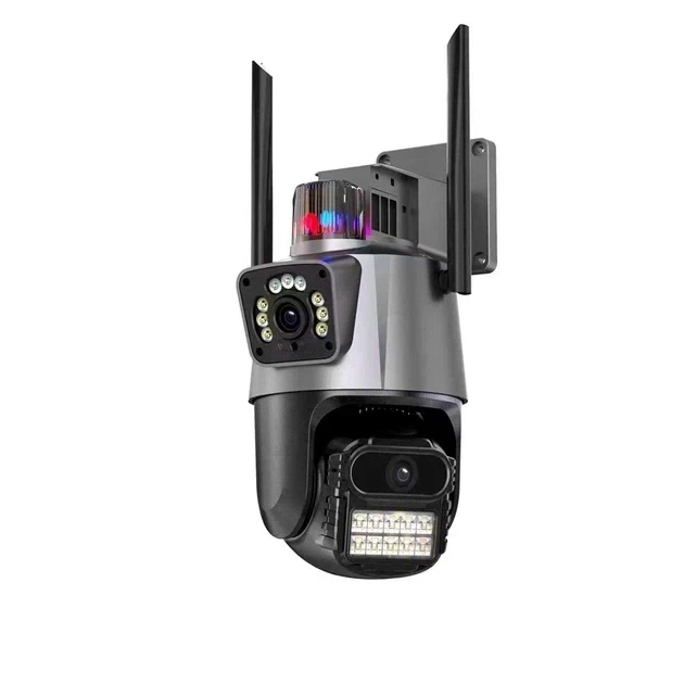 Уличная камера WIFI охранная поворотная Dual Lens Zoom 8MP сирена, зум 360 Двойной объектив - изображение 5