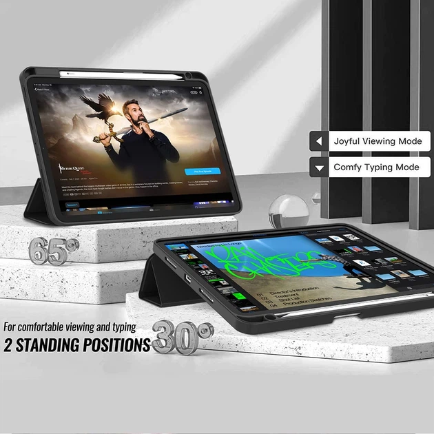 Силиконовый чехол обложка + Pencil Direct Charge + Pencil Holder BBM1 для iPad Pro 12.9" 2020/2021/2022/Air 13" 2024(M2)/2025(M3)/2026(M4) Черный - изображение 2