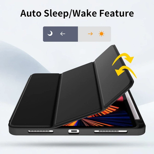 Силиконовый чехол обложка + Pencil Direct Charge + Pencil Holder BBM1 для iPad Pro 12.9" 2020/2021/2022/Air 13" 2024(M2)/2025(M3)/2026(M4) Черный - изображение 3