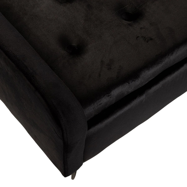 Банкетка Homla VENLO велюрова 100 x 39 x 45 см чорна (5904183820811) - зображення 6