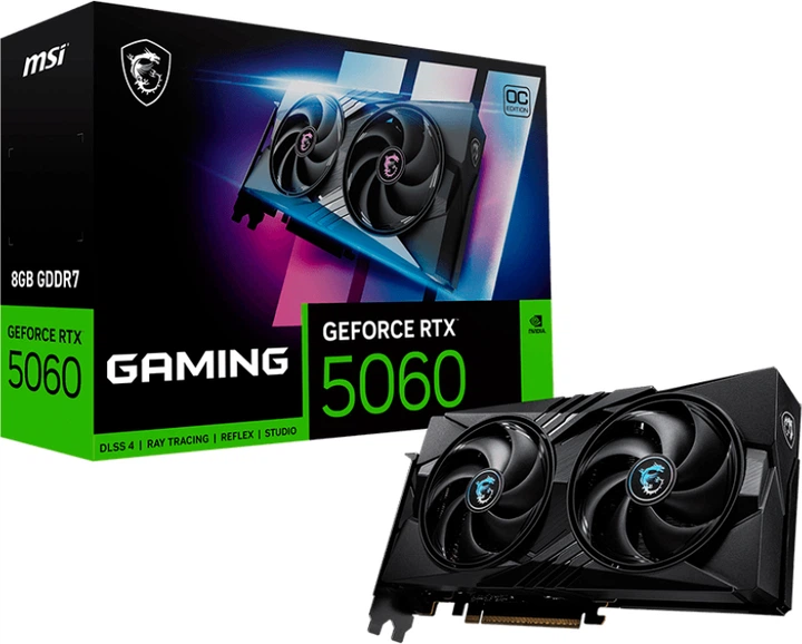 Відеокарта MSI PCI-Ex GeForce RTX 5060 GAMING OC 8GB GDDR7 (128bit) (2640/28000) (HDMI, 3 x DisplayPort) (RTX 5060 8G GAMING OC) - зображення 7