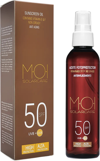 Сонцезахисна олія Moi SPF50 150 мл (8436562007386) - зображення 1