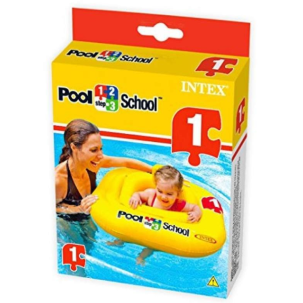 Надувний пліт дитячий від 1 до 2 років Pool School Intex 79x79см помаранчевий (IND-56587) - зображення 6
