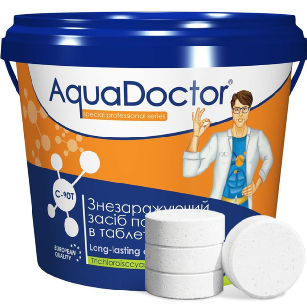 Хлор в таблетках AquaDoctor для регулярной дезинфекции бассейна 200г x 25шт (IND-C90T-5) - изображение 2
