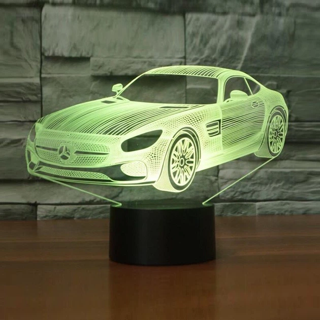 3D нічник CREATIVE подарункова нічна LED лампа світлодіодний світильник Автомобіль 7 кольорів на батарейках з акрилу для будинку спальні дитячої оригінальний інтер'єрний декор романтичний подарунок хлопцю чоловіку - Фото 1 3D нічник CREATIVE подарункова нічна LED лампа світлодіодний світильник Автомобіль 7 кольорів на батарейках з акрилу для будинку спальні дитячої оригінальний інтер'єрний декор романтичний подарунок хлопцю чоловіку - зображення 1