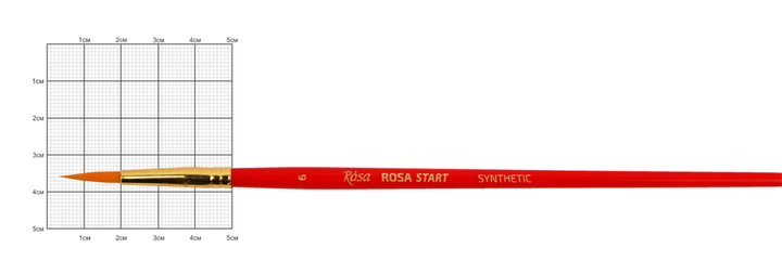 Пензель синтетика кругла № 6 коротка ручка ROSA START - Фото 1 Пензель синтетика кругла № 6 коротка ручка ROSA START - изображение 1