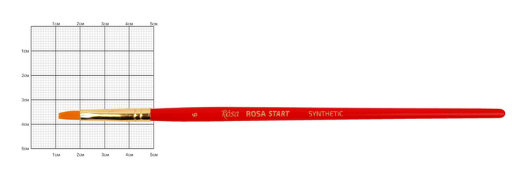 Пензель синтетика плоска № 6 коротка ручка ROSA START - Фото 1 Пензель синтетика плоска № 6 коротка ручка ROSA START - изображение 1