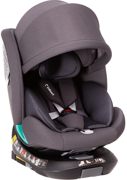 Fotelik samochodowy Kidnort Radjur DK-080237 40-150 cm ciemny szary (5902983624820) - obraz 6