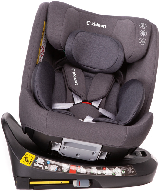 Fotelik samochodowy Kidnort Radjur DK-080237 40-150 cm ciemny szary (5902983624820) - obraz 7