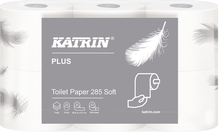 Набір туалетного паперу Katrin Plus тришаровий 42 шт (ZES6414301038411) - зображення 1
