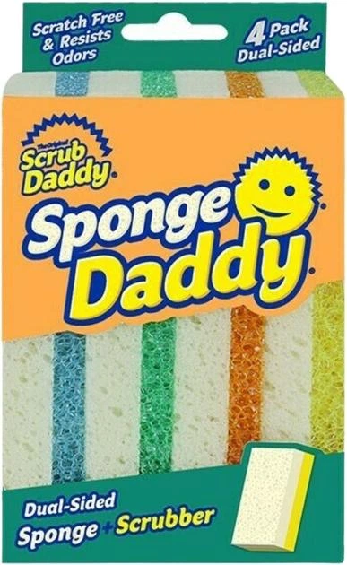 Губка кухонна Scrub Daddy Sponge Daddy 4 Pack (5060481022545) - Фото 1 Губка кухонна Scrub Daddy Sponge Daddy 4 Pack (5060481022545) - зображення 1