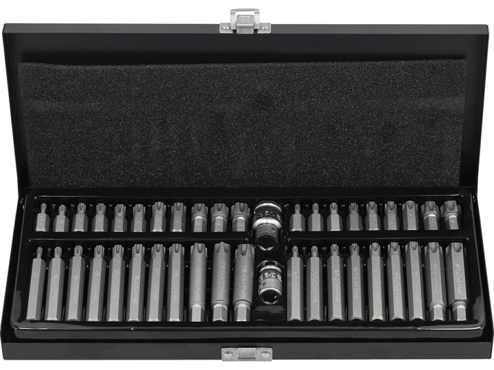 Zestaw końcówek wkrętakowych YATO Ribe M4-M14 Torx T20-T70 z przejściówkami 1/2" i 3/8" 42 szt (YT-0420) - obraz 2