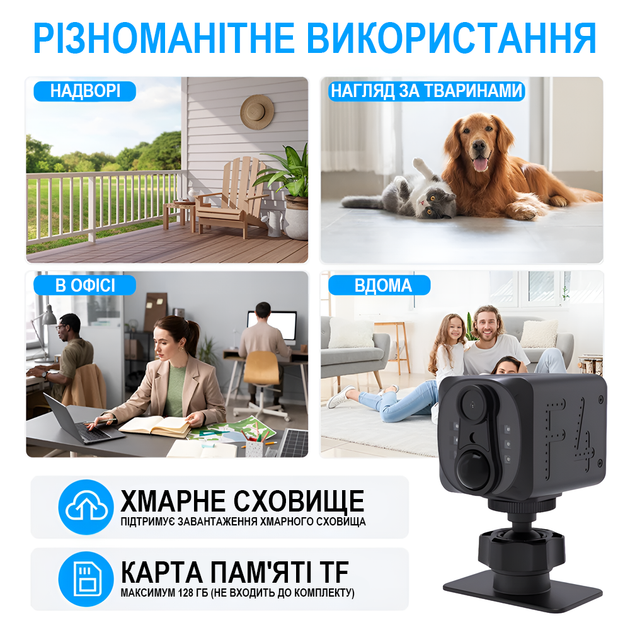 Мини Wi-Fi камера видеонаблюдения Digital Lion WD-22 с PIR-датчиком движения, до 90 дней автономной работы, 1080P - изображение 8