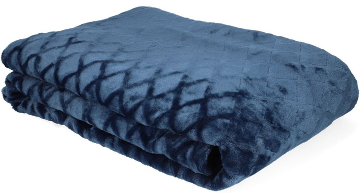 Koc Homla Ross we wzory 150 x 200 cm Granatowy (5904183801551) - obraz 1