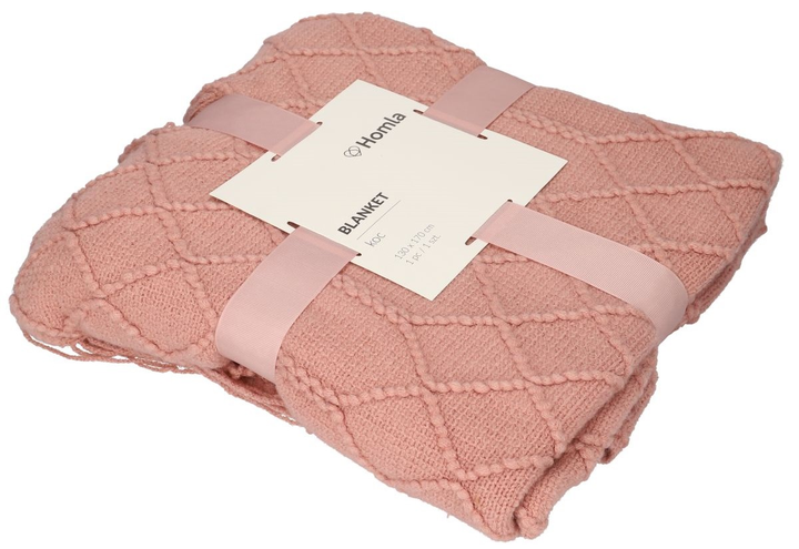 Koc Homla Loop w splot kulkowy 130 x 170 cm Różowy (5904183812885) - obraz 7