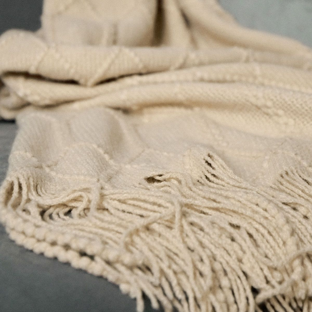 Koc Homla Loop w splot kulkowy 130 x 170 cm Beżowy (5904183812878) - obraz 7