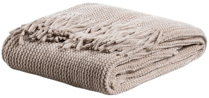 Koc Homla Chenille szenilowy 130 x 170 cm Taupe (5906496727955) - obraz 1