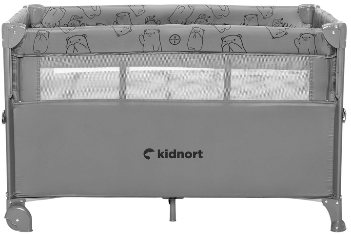 Дорожнє ліжечко Kidnort Näste світло-сірий меланж (DK-070537) (5902983624752) - зображення 1