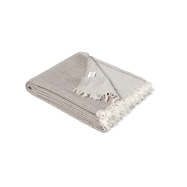 Покривало Lotus Home - Premium Stripe коричневий 190x225 - зображення 5
