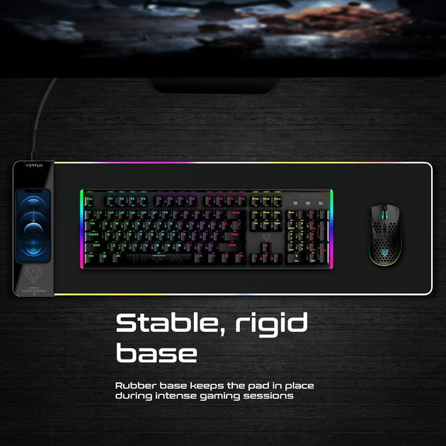Podkładka pod mysz do gier Vertux RaftPad-Qi Black (MPDRAFTPADQI) - obraz 6