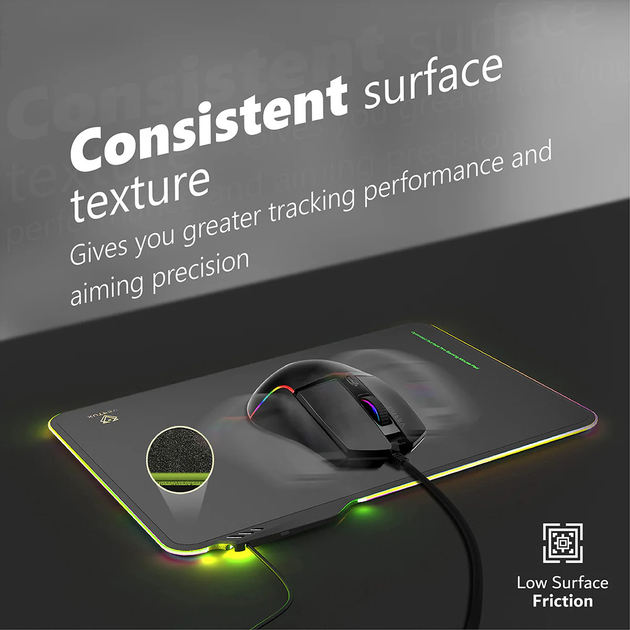 Podkładka pod mysz do gier Vertux FluxPad RGB Black (MPDFLUXPAD) - obraz 3