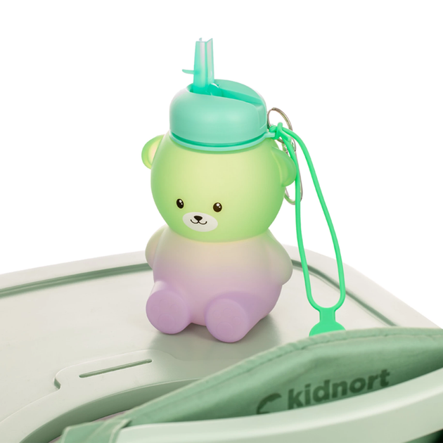 Bidon dla dziecka Kidnort Retter Karlek silikonowy Zielono-fioletowy 600 ml (5902983624370) - obraz 5