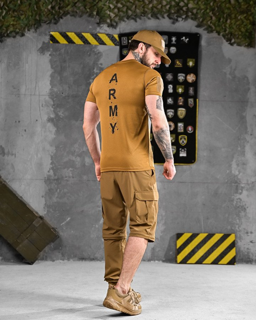 Тактический летний комплект 3 в 1 Штаны-шорты, футболка, бейсболка Combat Tactical Coyote S - изображение 2