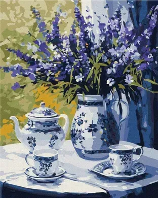Картина за номерами, Чаювання з лавандою ©art_selena_ua (KHO3272) 40 х 50 см, Ідейка - Фото 1 Картина за номерами, Чаювання з лавандою ©art_selena_ua (KHO3272) 40 х 50 см, Ідейка - изображение 1