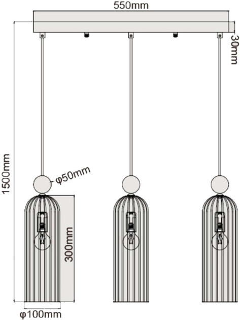 Lampa wisząca Light Prestige Piega 3 3xE14 Smoked (LP-939/3L smoked) - obraz 3