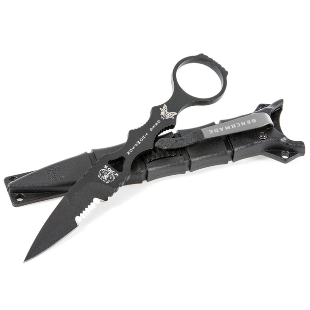 Ніж Benchmade SOCP Fixed Blade Knife 178SBK (3.22" Serr Black) w/ Sheath Black - зображення 1
