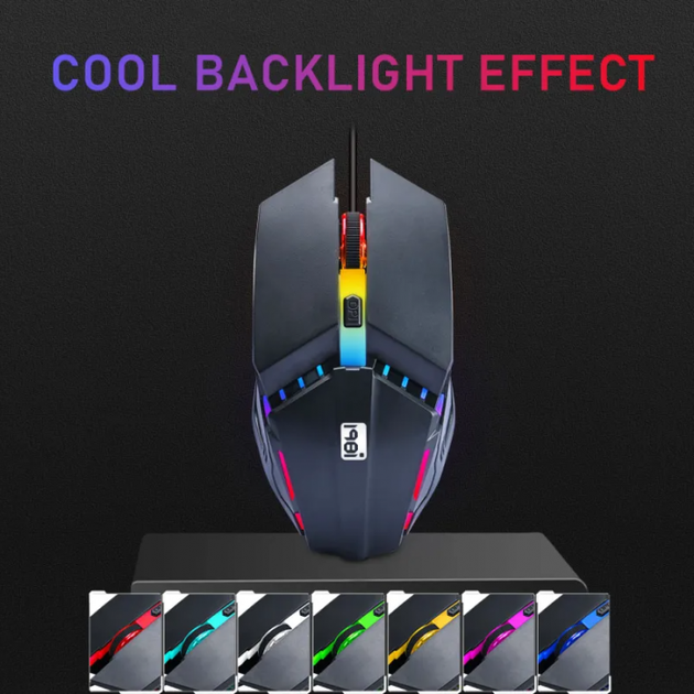 Комплект игровой 2в1 одноручная клавиатура и мышь с подсветкой RGB 198I G506 - Фото 4 Комплект игровой 2в1 одноручная клавиатура и мышь с подсветкой RGB 198I G506 - изображение 4