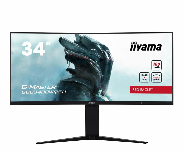 Монитор геймерский 34" 180Hz iiyama G-Master GCB3480WQSU-B1 Red Eagle безрамочный изогнутый - изображение 1