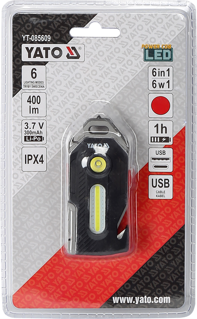Latarka Yato wielofunkcyjna 6 w 1 400 lm YT-085609 (5906083114274) - obraz 5