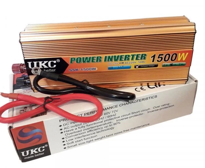 Інвертор напруги UKC SSK 1500W AC/DC 24V-220V автомобільний перетворювач 4002 - зображення 2