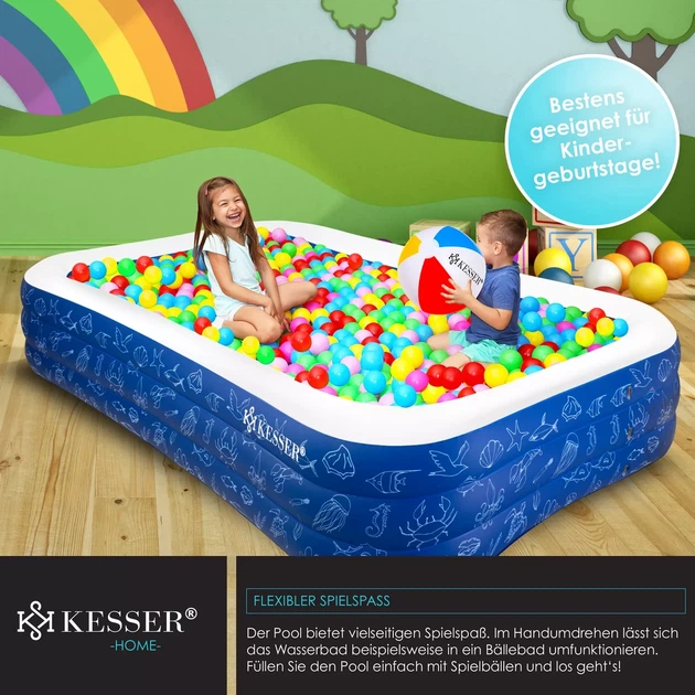 Надувной бассейн KESSER 613л 240 x 142 x 56 см - изображение 6