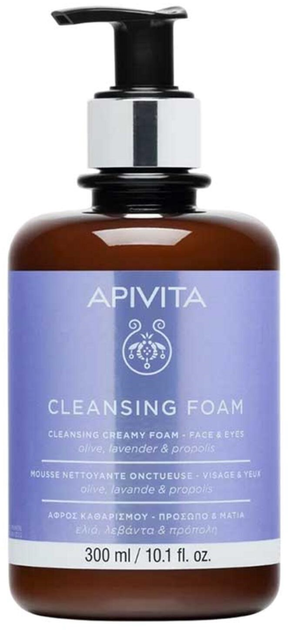 Pianka do mycia twarzy Apivita Cleansing 300 ml (5201279085957) - obraz 1