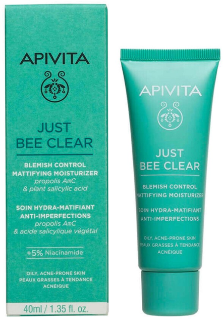 Гель-крем для обличчя Apivita Just Bee Clear Blemish Control зволожуючий 40 мл (5201279097981) - зображення 1