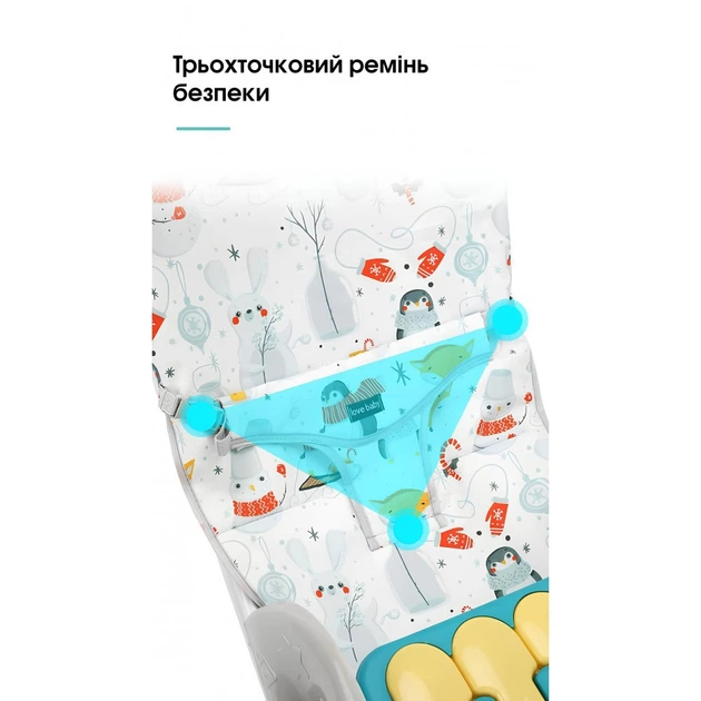 Детский стул шезлонг-качалка для кормления ребенка Spoko WKX-818 (42400403) - изображение 4