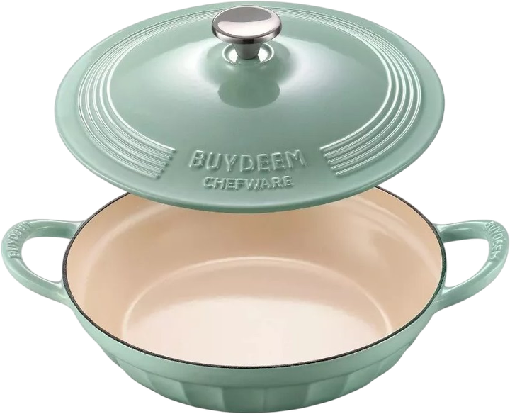 Гусятниця Buydeem чавунна емальована Cozy Greenish 3.3 л (6950386607802) - зображення 2