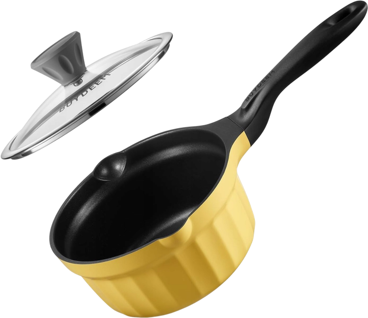 Rondel Buydeem emaliowany ze szklaną pokrywą Mellow Yellow 1.8 l (6950386615517) - obraz 2