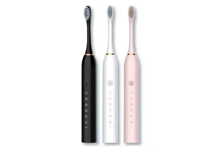 Біла Електрична зубна щітка Sonic Toothbrush Х-3 ультразвукова акумуляторна 4 змінні насадки в комплекті - Фото 2 Біла Електрична зубна щітка Sonic Toothbrush Х-3 ультразвукова акумуляторна 4 змінні насадки в комплекті - зображення 2