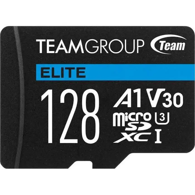 Карта памяти MicroSDXC 128GB UHS-I/U3 Class 10 Team Elite + SD-адаптер (TEAUSDX128GIV30A103) - изображение 2