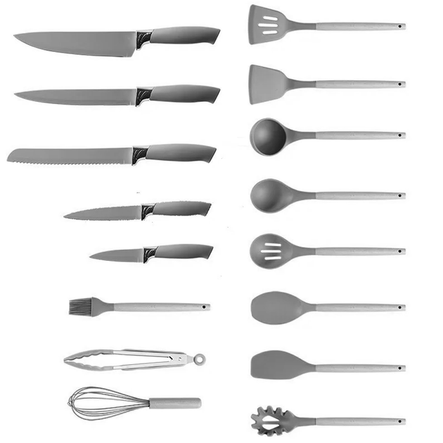 Набір кухонний силіконових аксесуарів на підставці Kitchenware Set 20 предметів Білий (HA-301) - зображення 3