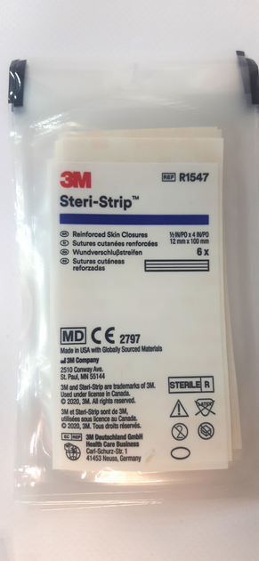 Пластирні смужки Steri-Strip™ 3M 12 мм х 100 мм №6 (R1547) - зображення 2