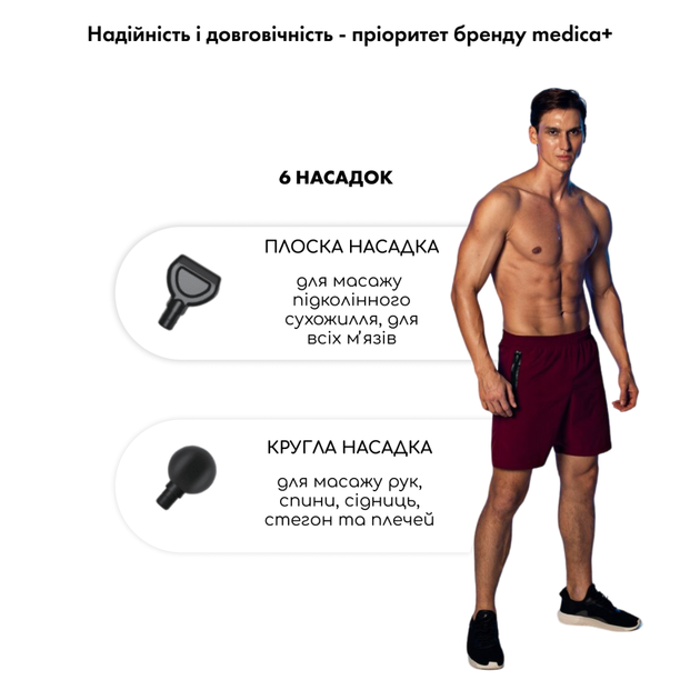 Перкусійний масажер для тіла та м'язів Medica+ MassHand Pro 4.0 White - Фото 10 Перкусійний масажер для тіла та м'язів Medica+ MassHand Pro 4.0 White - зображення 10