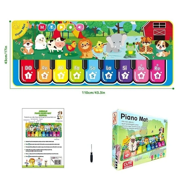 Музыкальный коврик для детей Пианино Piano Mat со звуками животных 110 х 3 х 43 см Вид 1 - Фото 2 Музыкальный коврик для детей Пианино Piano Mat со звуками животных 110 х 3 х 43 см Вид 1 - изображение 2