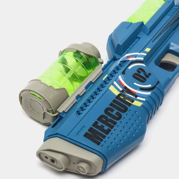 Водный автомат электрический на аккумуляторе с подсветкой и звуком Water Gun Mercury Синий - изображение 8