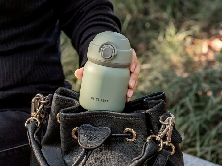 Термопляшка Buydeem з нержавіючої сталі Cozy Greenish 200 мл (6950386616460) - зображення 5