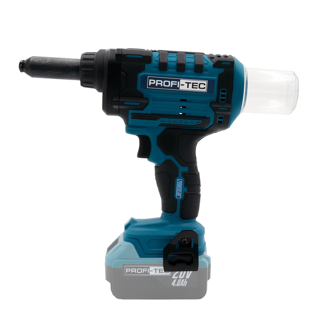 Мощный аккумуляторный заклепочный пистолет PROFI-TEC PRG1020 POWERLine: из АКБ 2-шт 20V 4.0Ah (006750) SDRT_5006750 - Фото 3 Мощный аккумуляторный заклепочный пистолет PROFI-TEC PRG1020 POWERLine: из АКБ 2-шт 20V 4.0Ah (006750) SDRT_5006750 - изображение 3
